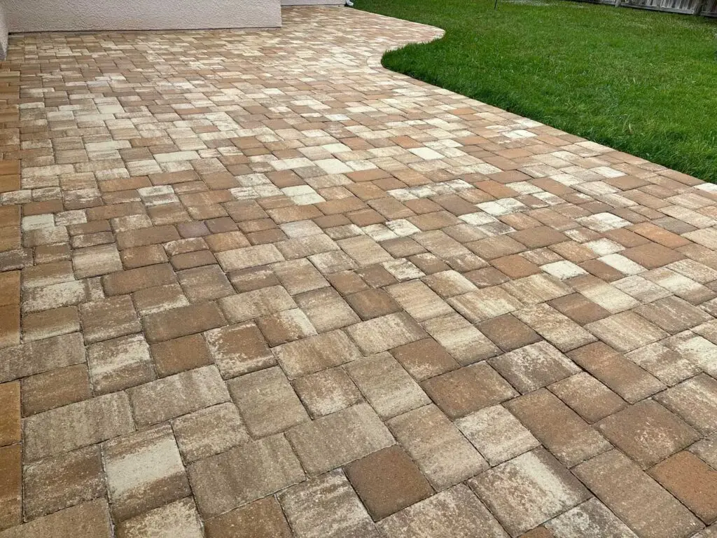 Sealed tan pavers